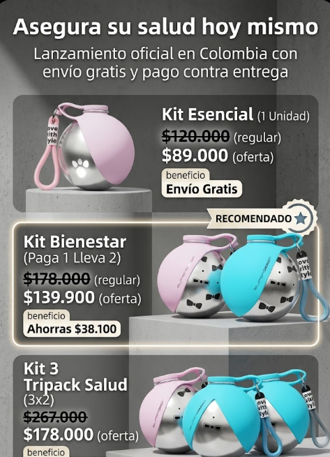 Botella premiun portátil 2 en 1 para perros y gatos