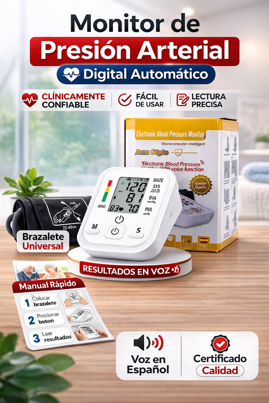 Tensiómetro Digital de Brazo  – Controla tu Presión Fácil y Desde Casa