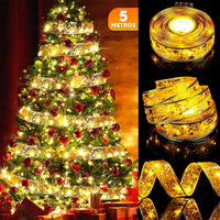 Cinta Led Navidad de 5 Metros  HERMOSO EN COLOR CALIDO
