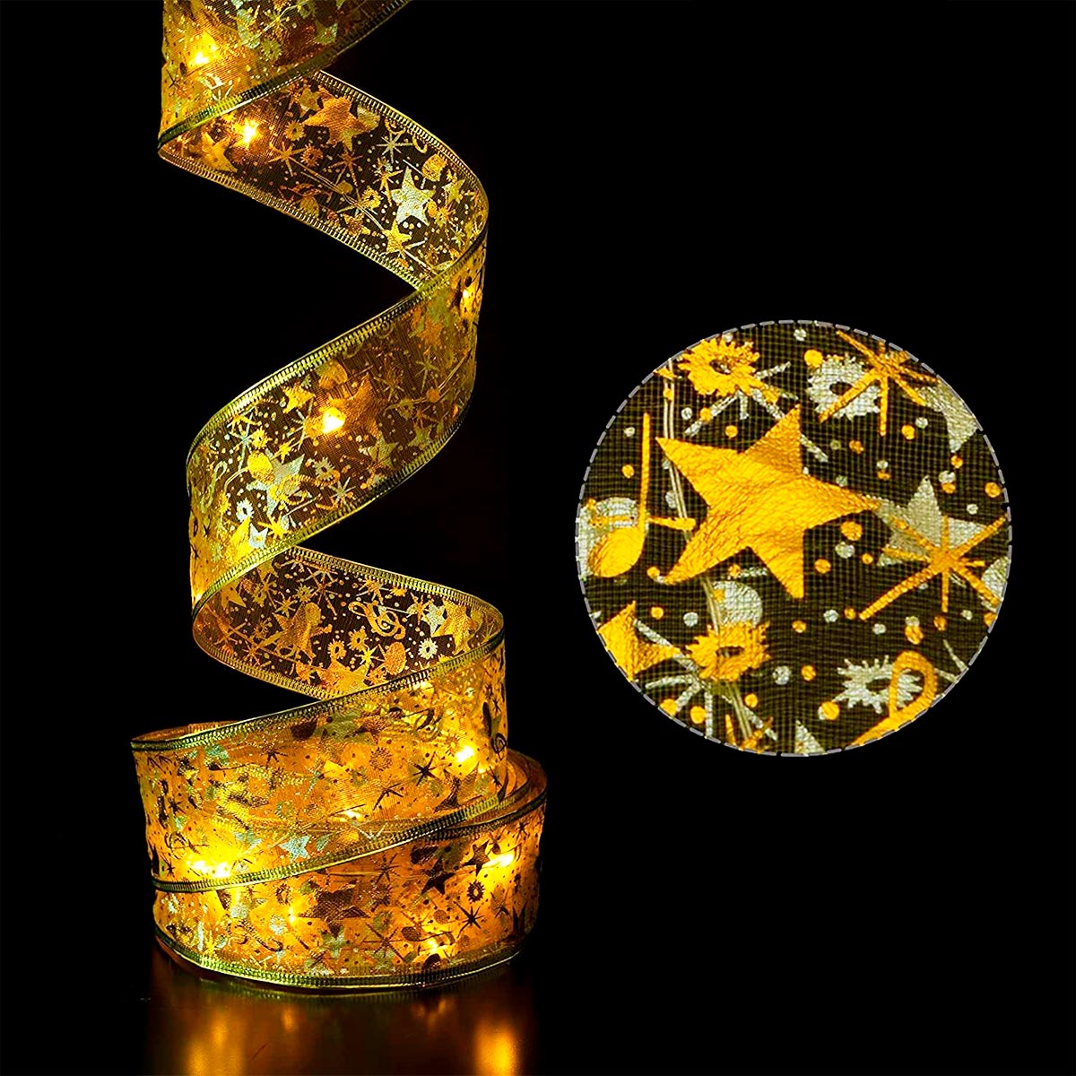 Cinta Led Navidad de 5 Metros  HERMOSO EN COLOR CALIDO